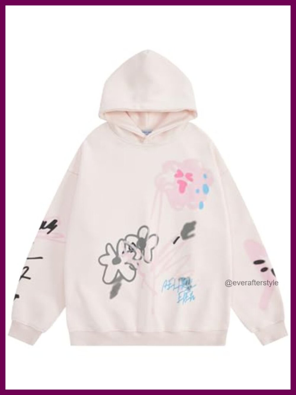 Oversized Graphic Hoodie Fleece Pullover Sweatshirt Casual Streetwear